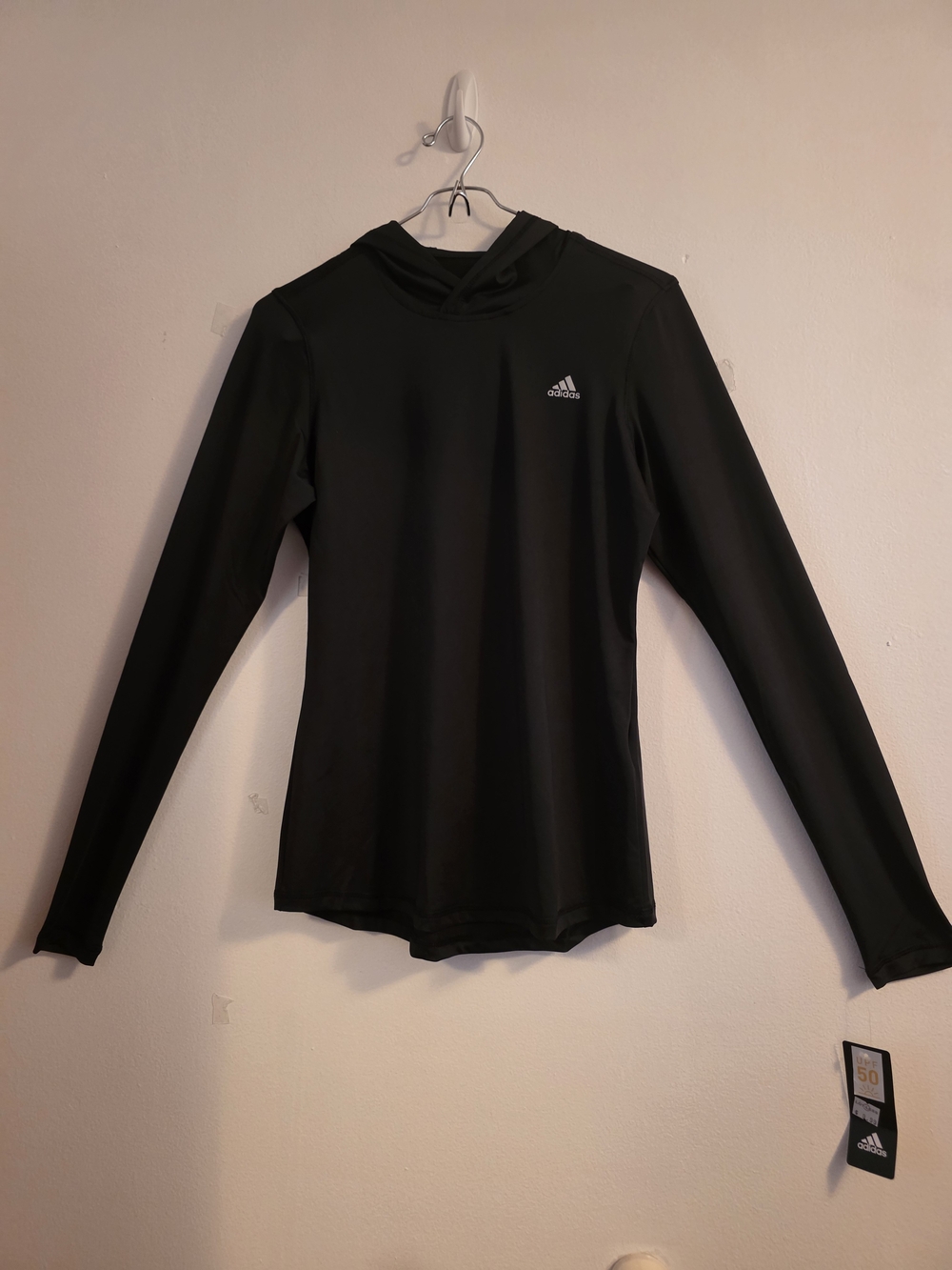 Adidas Golf UPF 50 Black Hooded Performance Top Long Sleeve Size S NWT
